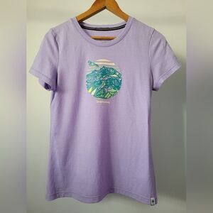 Smartwool Merino Wool Blend Graphic Tee Lavender Purple Small Outdoor Hiking Top